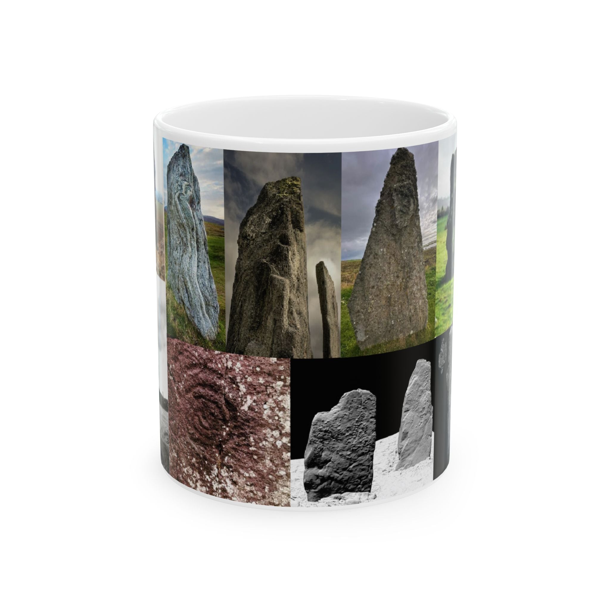 Standing Stones Collage Mug — Ancient Celtic & Stone Circle Photo Coffee Cup (11oz/15oz)